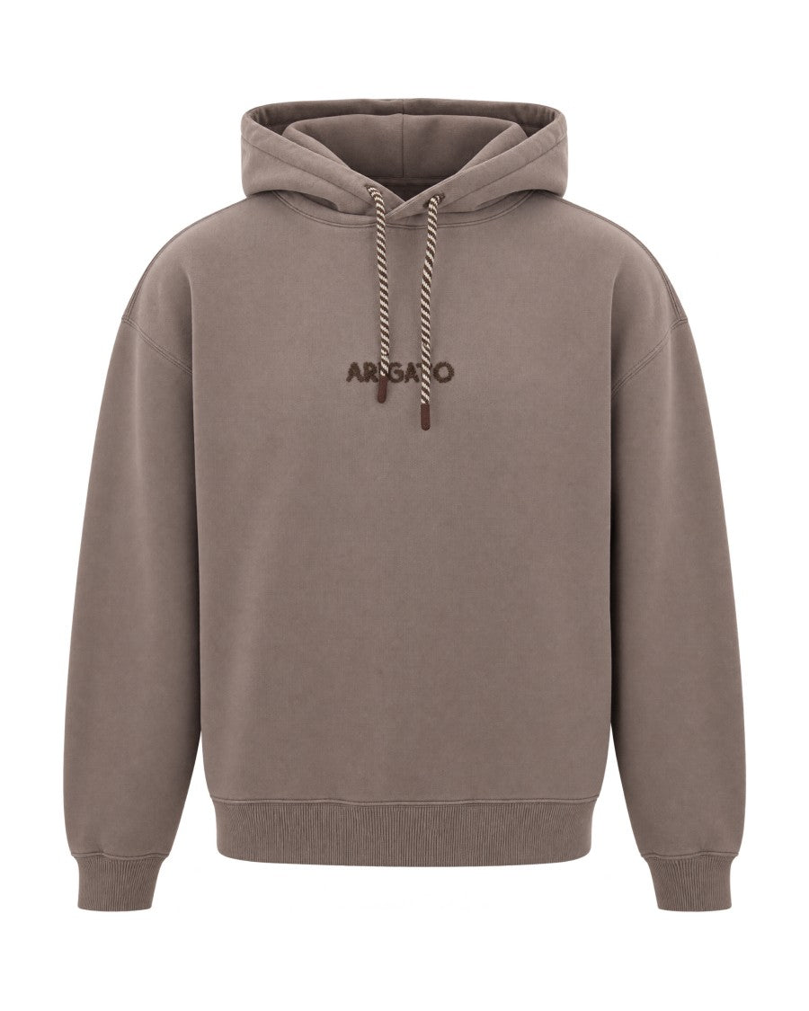 Axel Arigato Coffee Brown Oversized Hooded Fleece Sweatshirt