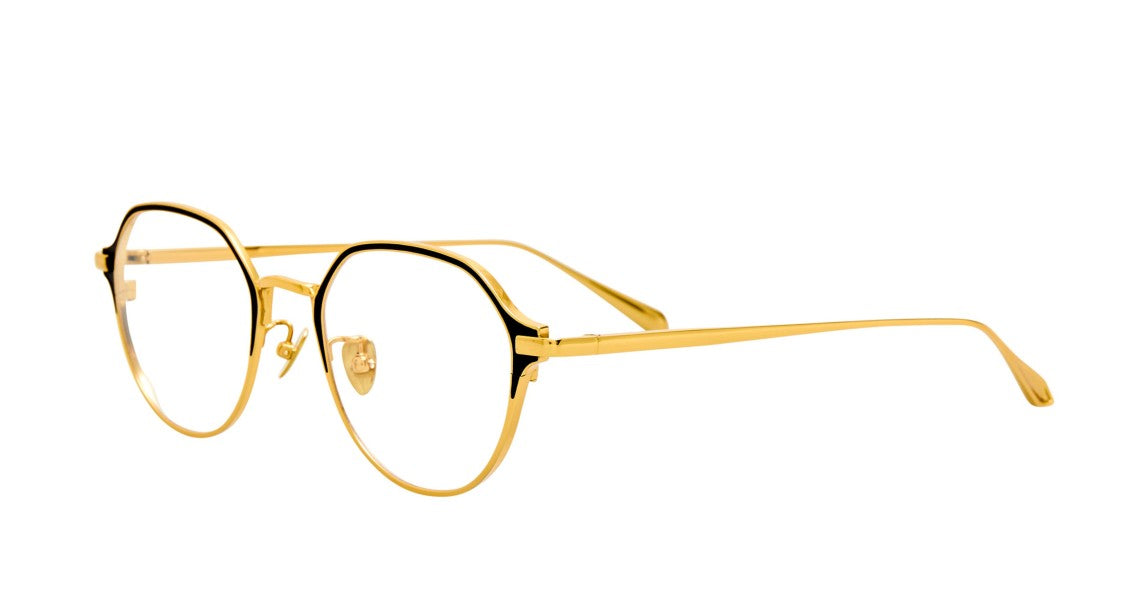 Linda Farrow Lfl Geometric Titanium Sunglasses With Polished Gold Finish