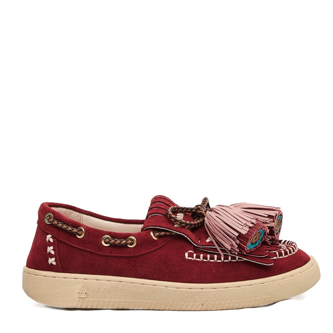 Elena Iachi Red Suede Moccasin