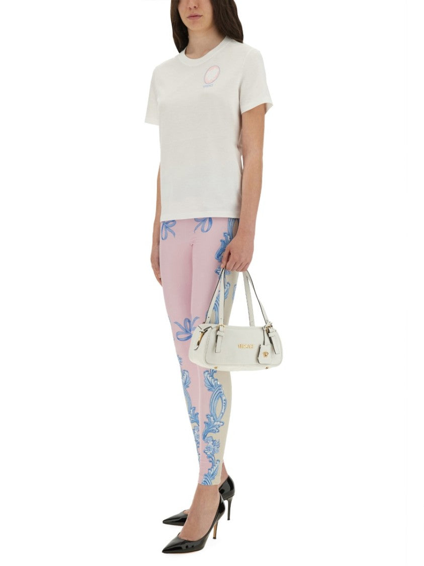 Versace Cameo Logo T-Shirt With Classic Crew Neckline