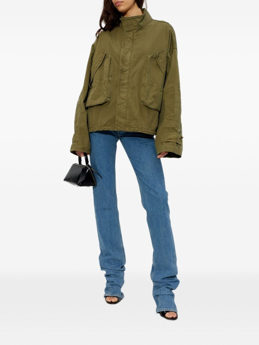 The Attico Boxy Green Jacket With High Collar