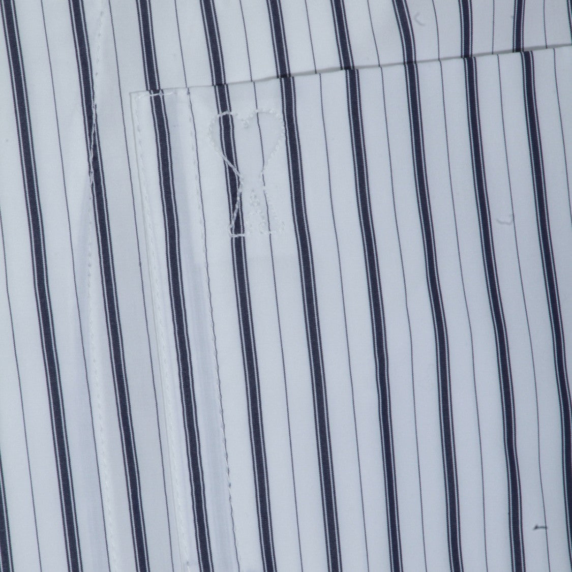 Ami Paris Short-Sleeved Striped Shirt With Button-Down Collar