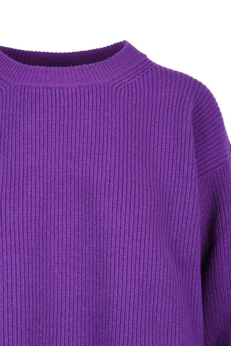 Ballantyne Ribbed Wool Sweater - Purple