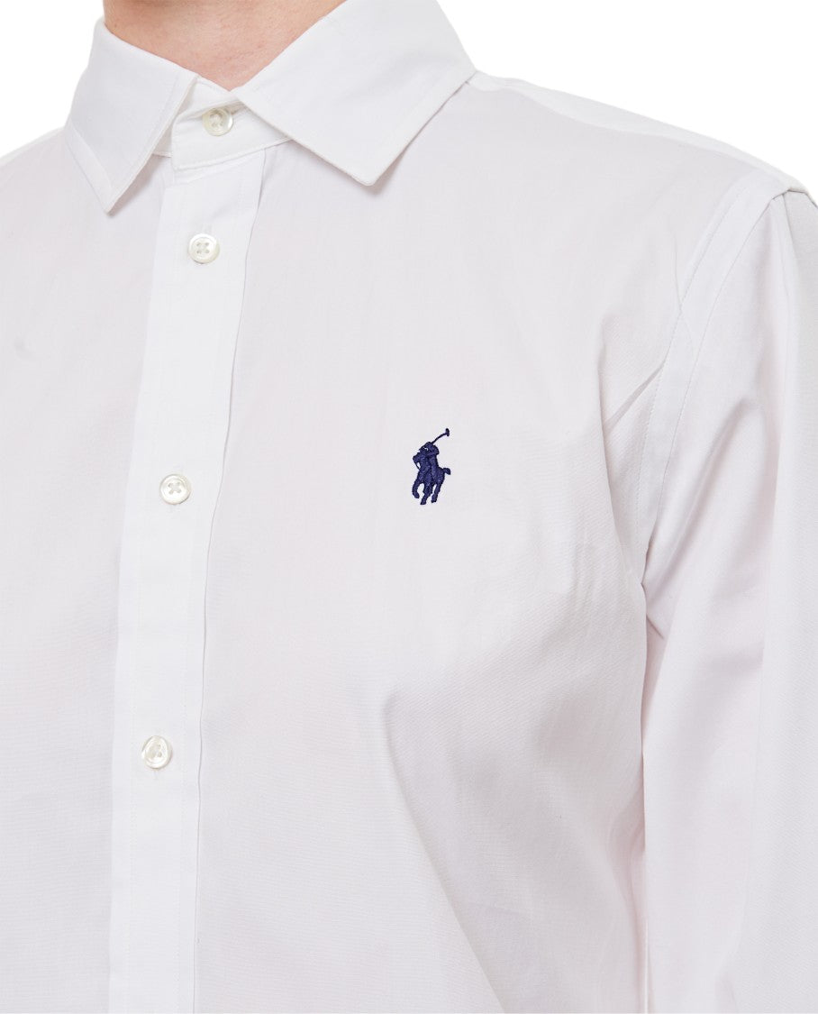 Polo Ralph Lauren Fitted Long Sleeve Shirt With Pointed Collar And Button Closure