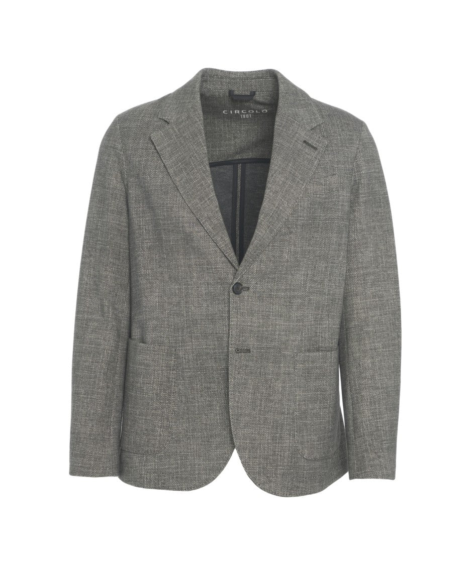 Circolo 1901 Textured Single-Breasted Blazer With Patch Pockets
