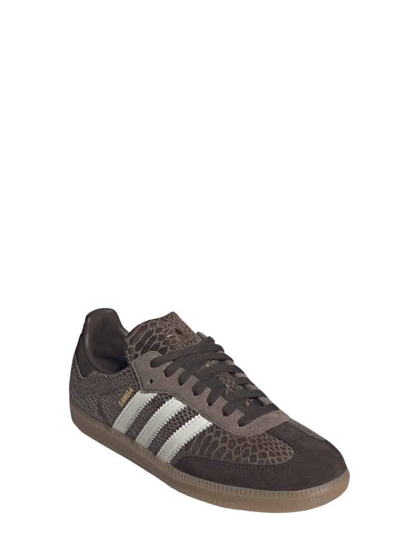 Adidas Reptile-Patterned Brown Samba Og Sneakers