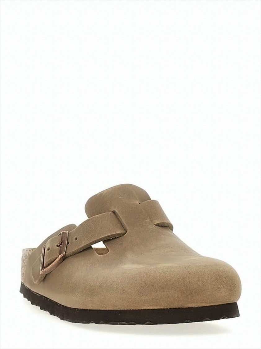 Birkenstock Brown Leather Mule With Adjustable Buckle