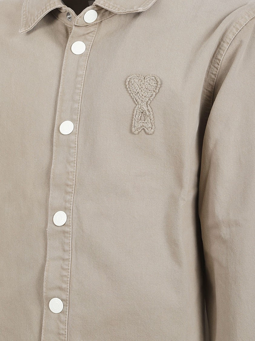 Ami Paris Button-Down Casual Shirt With Classic Collar