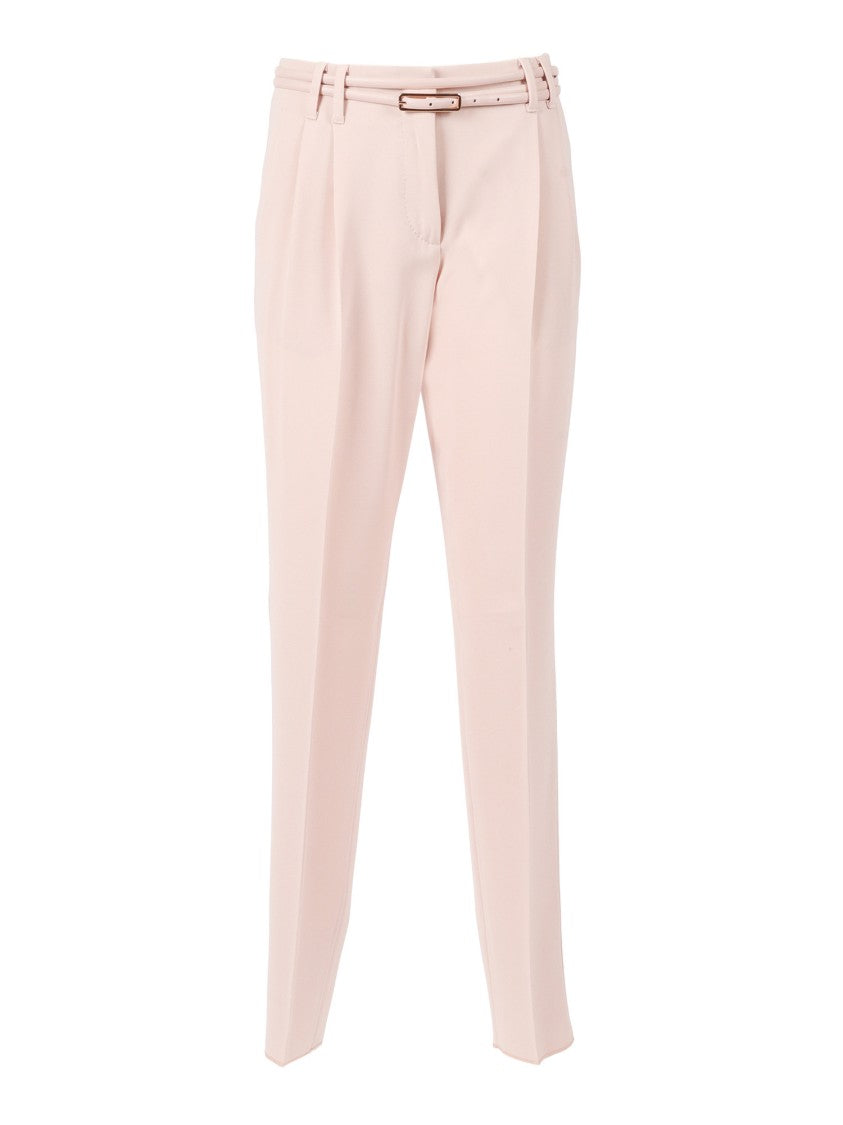 Max Mara Straight-Leg Pantalone Gisella In Soft Pink Fabric
