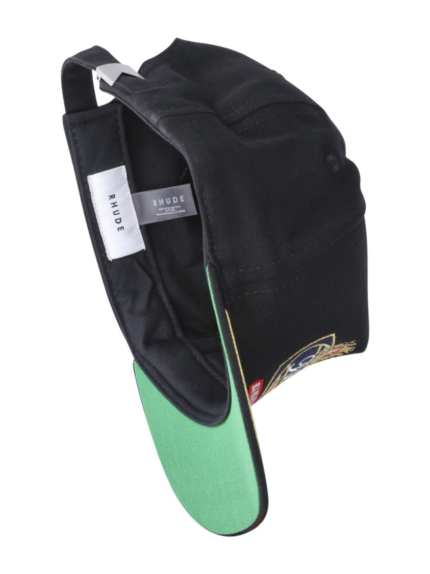 Rhude Black Cotton Safari Patch Baseball Cap