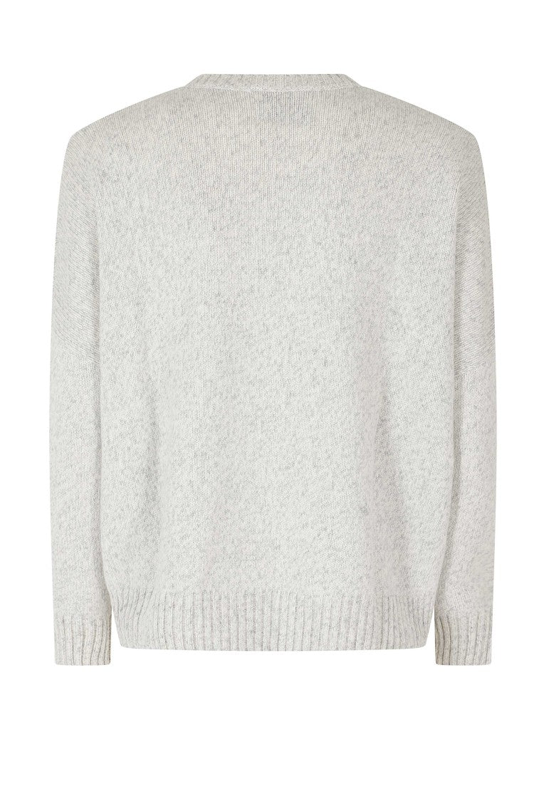Kujten Romelie Heathered Grey Crewneck Cashmere Sweater