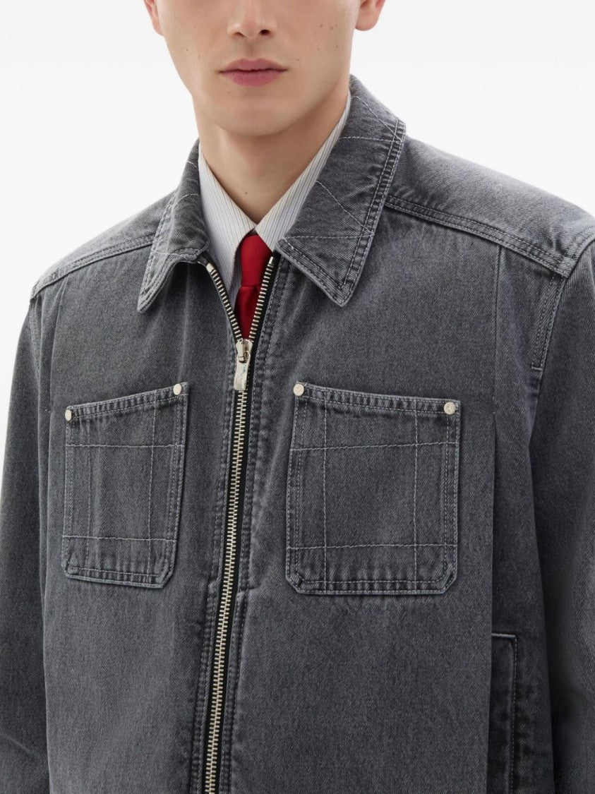 Ferrari Grey Zip Fastening Denim Jacket