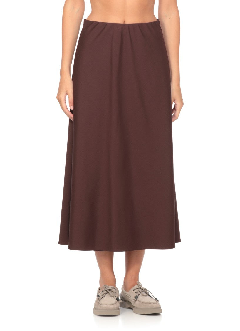 Brunello Cucinelli Bordeaux Wool Skirt