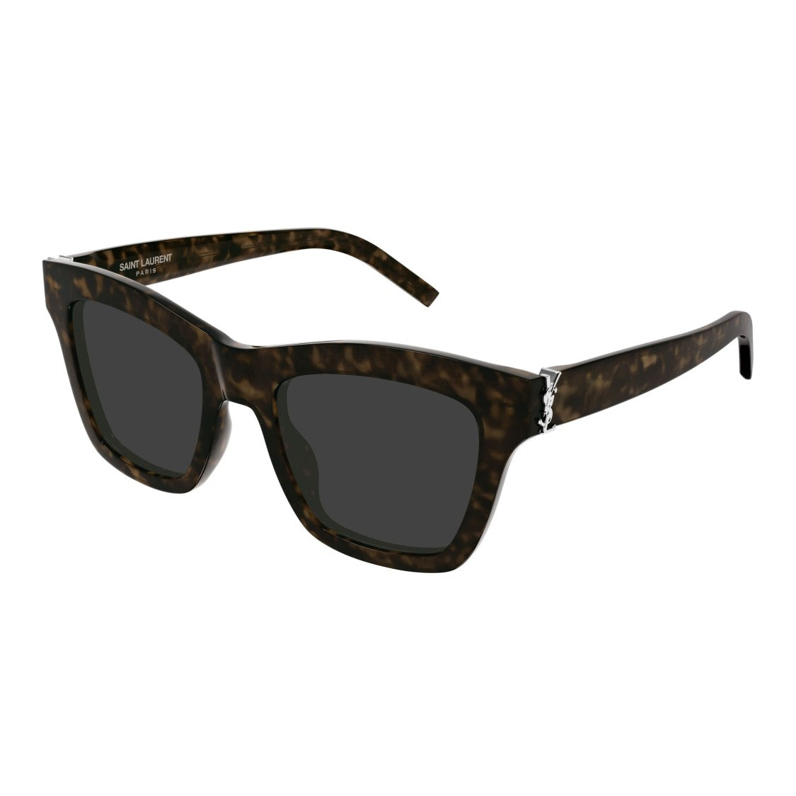 Saint Laurent Oversized Tortoiseshell Sunglasses With Silver-Tone Logo Detail