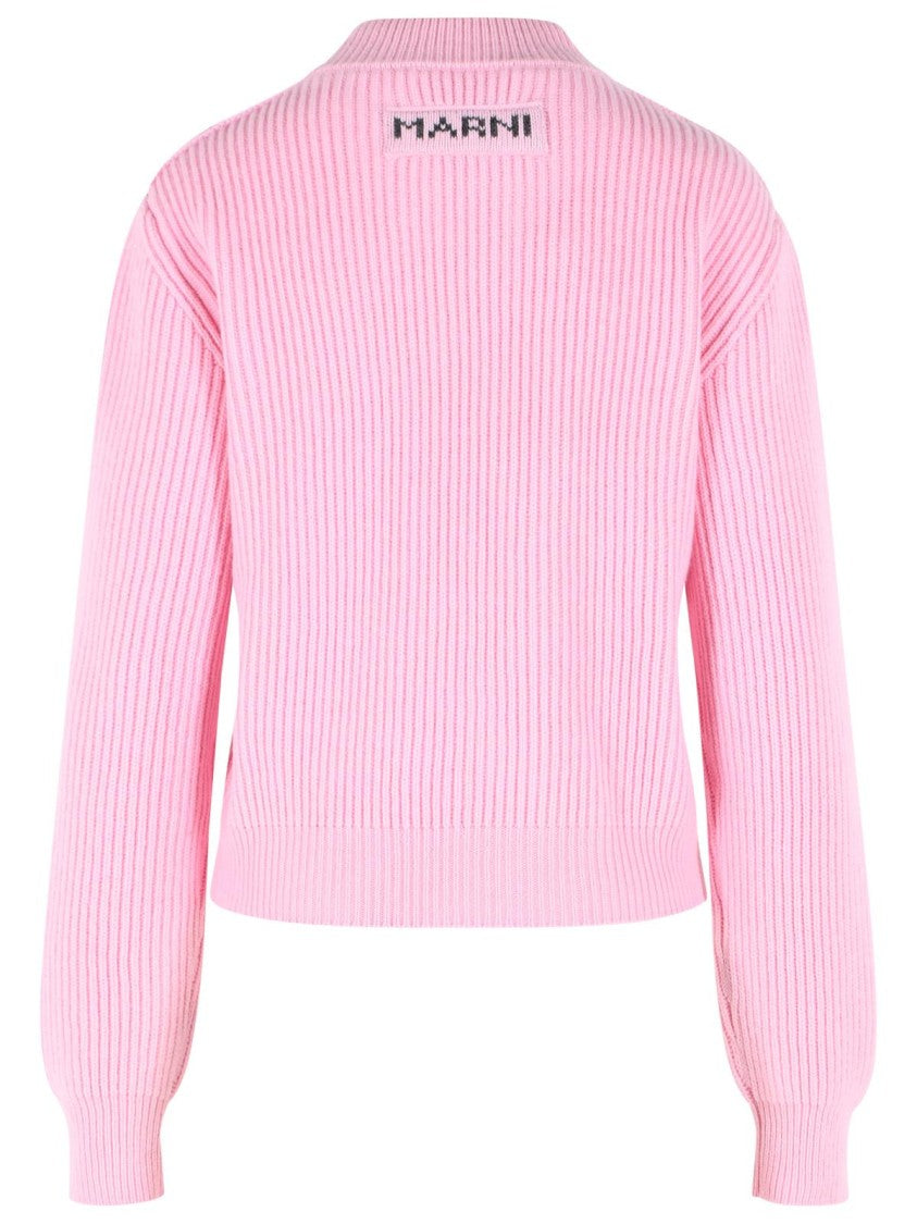 Marni Pink Virgin Wool And Cashmere Sweater