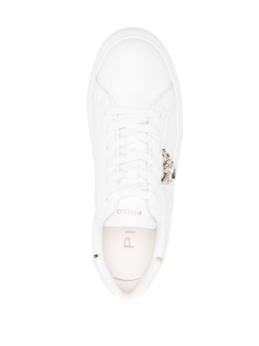 Pinko Pinko Flatform Sneakers With Gold Metal Logo