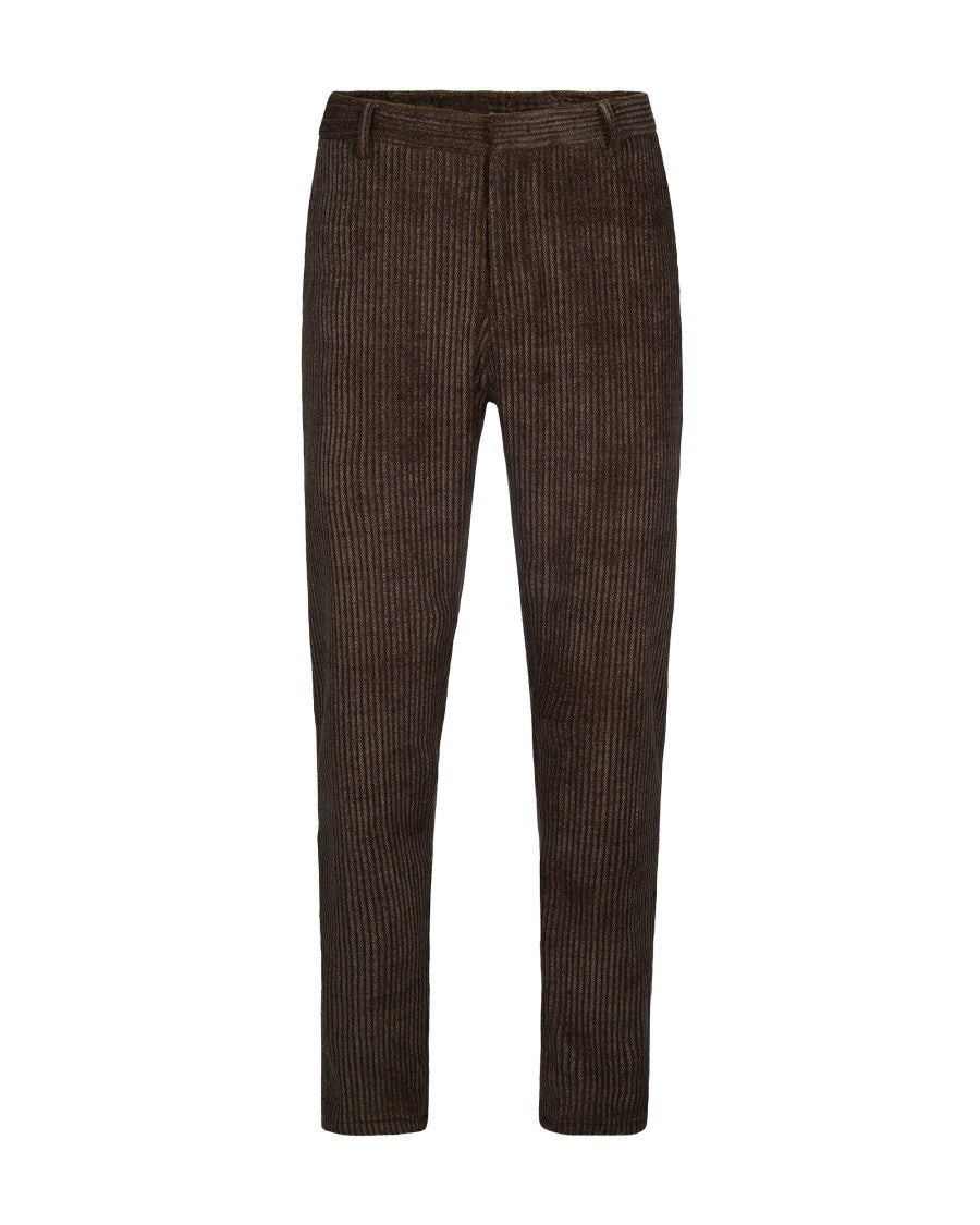 Emporio Armani Regular Fit Textured Brown Stretch Pants