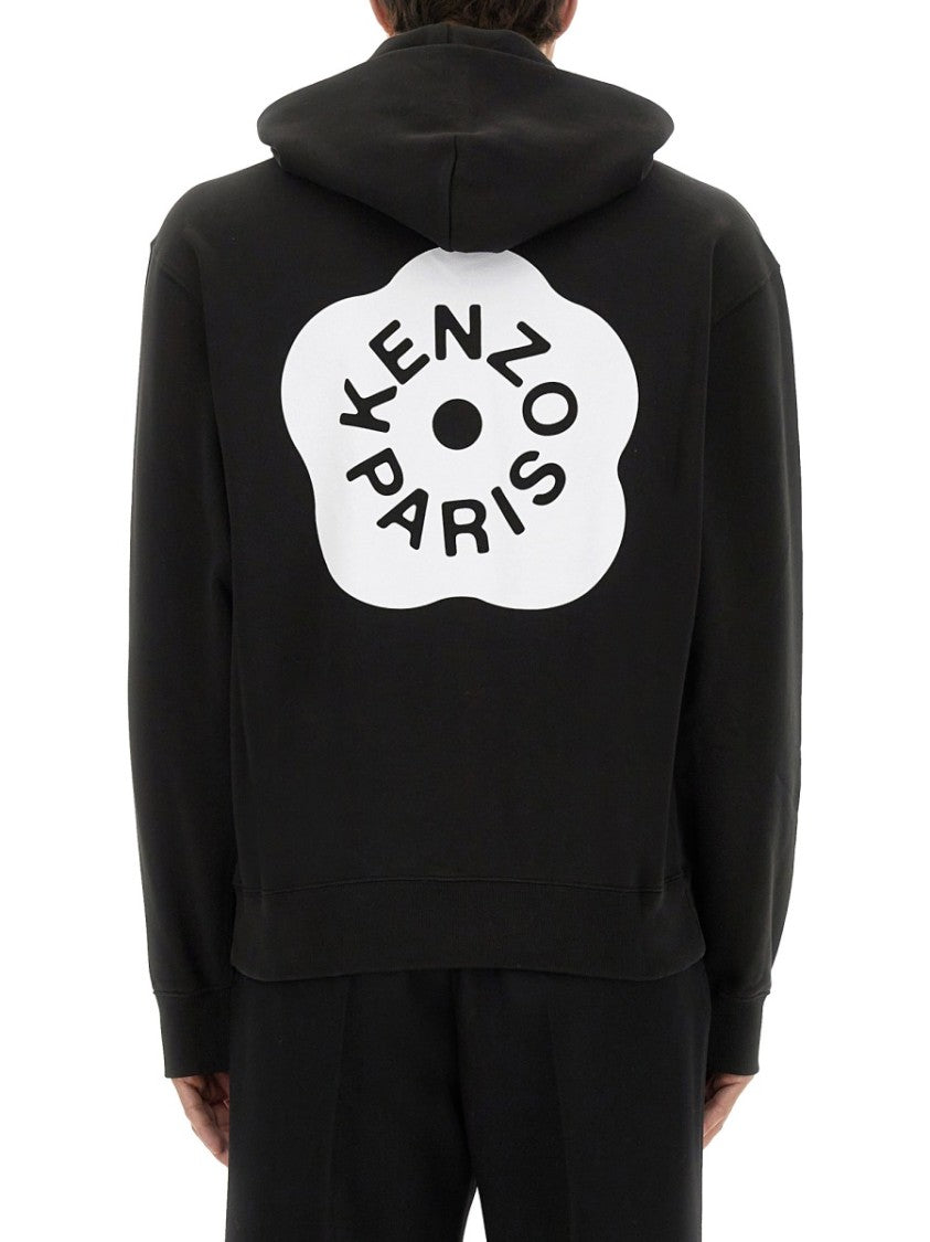 Kenzo Classic Black Hoodie With Front Kangaroo Pocket