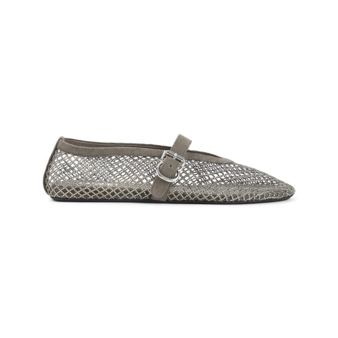 Alaïa Fishnet Silver Polyester Ballerinas