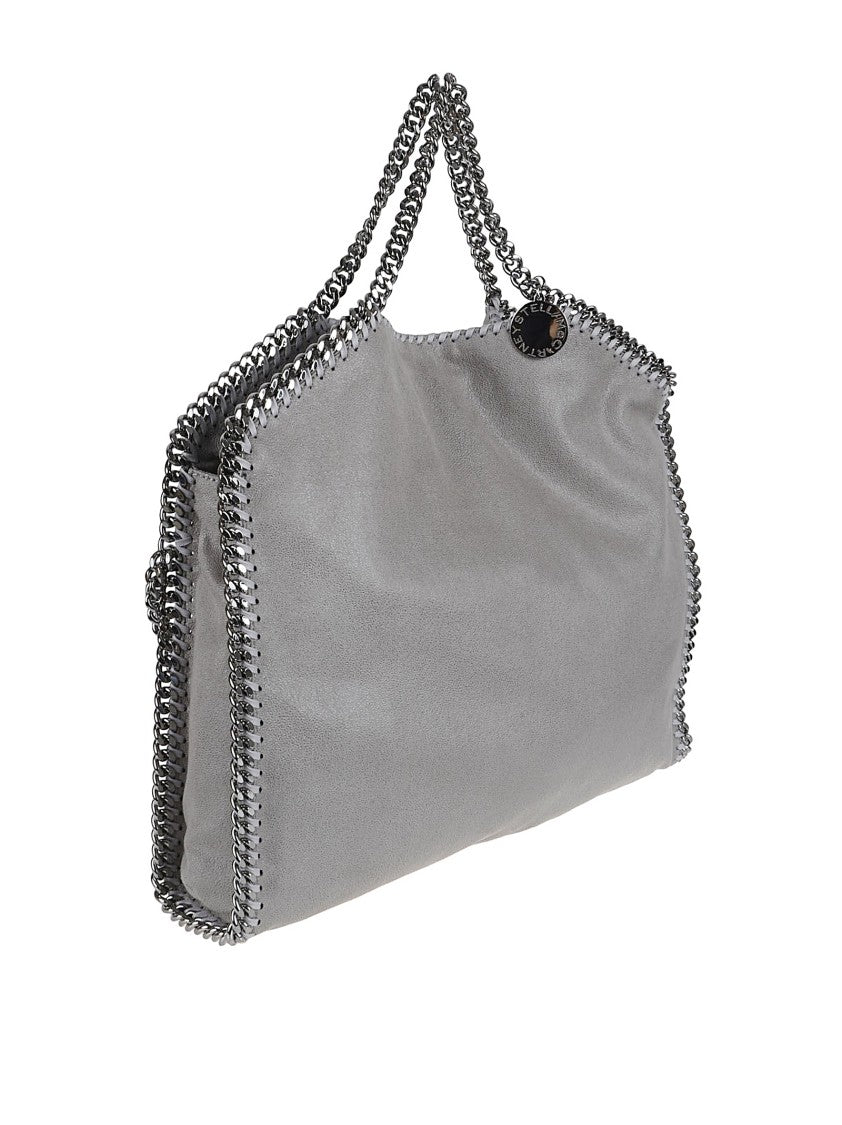 Stella Mccartney Foldable Grey Tote With Iconic Diamond Chain