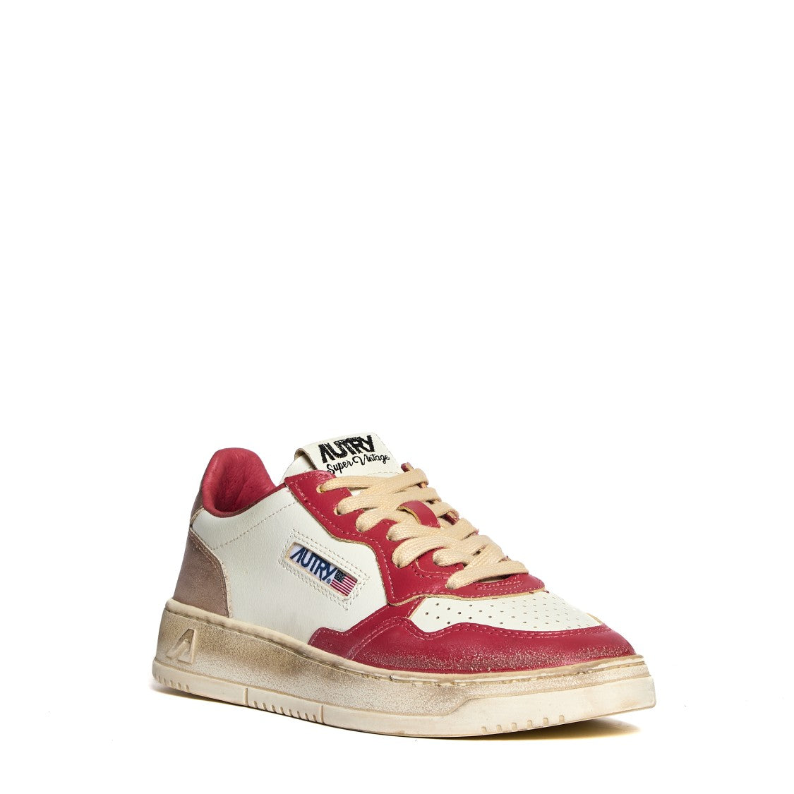 Autry Vintage Low Sneakers With Chic White, Rose,