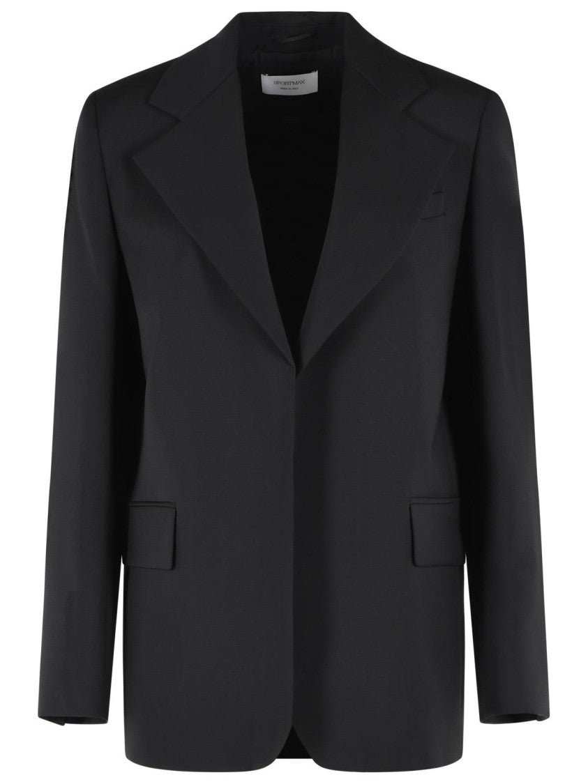 Sportmax Black Virgin Wool Tenace Blazer