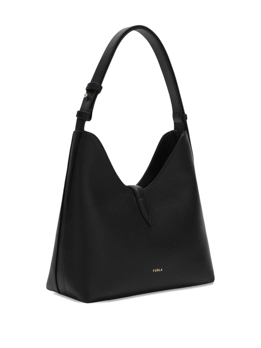 Furla Structured Black Leather Handbag
