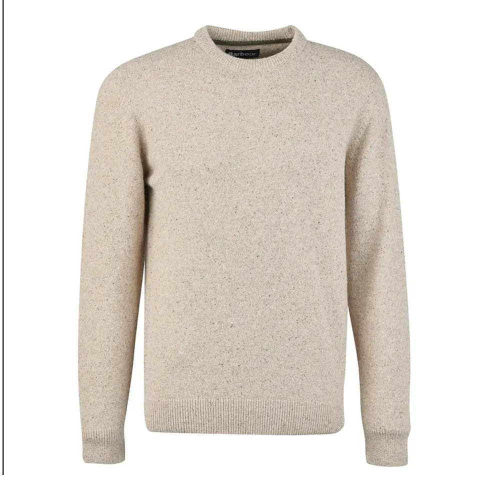 Barbour Tonal Embroidered Beige Crew-Neck Sweater