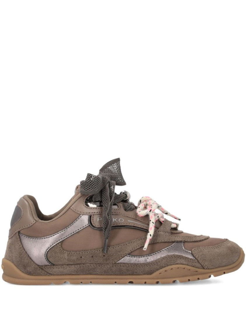 Pinko Brown Sneakers With Suede Insert