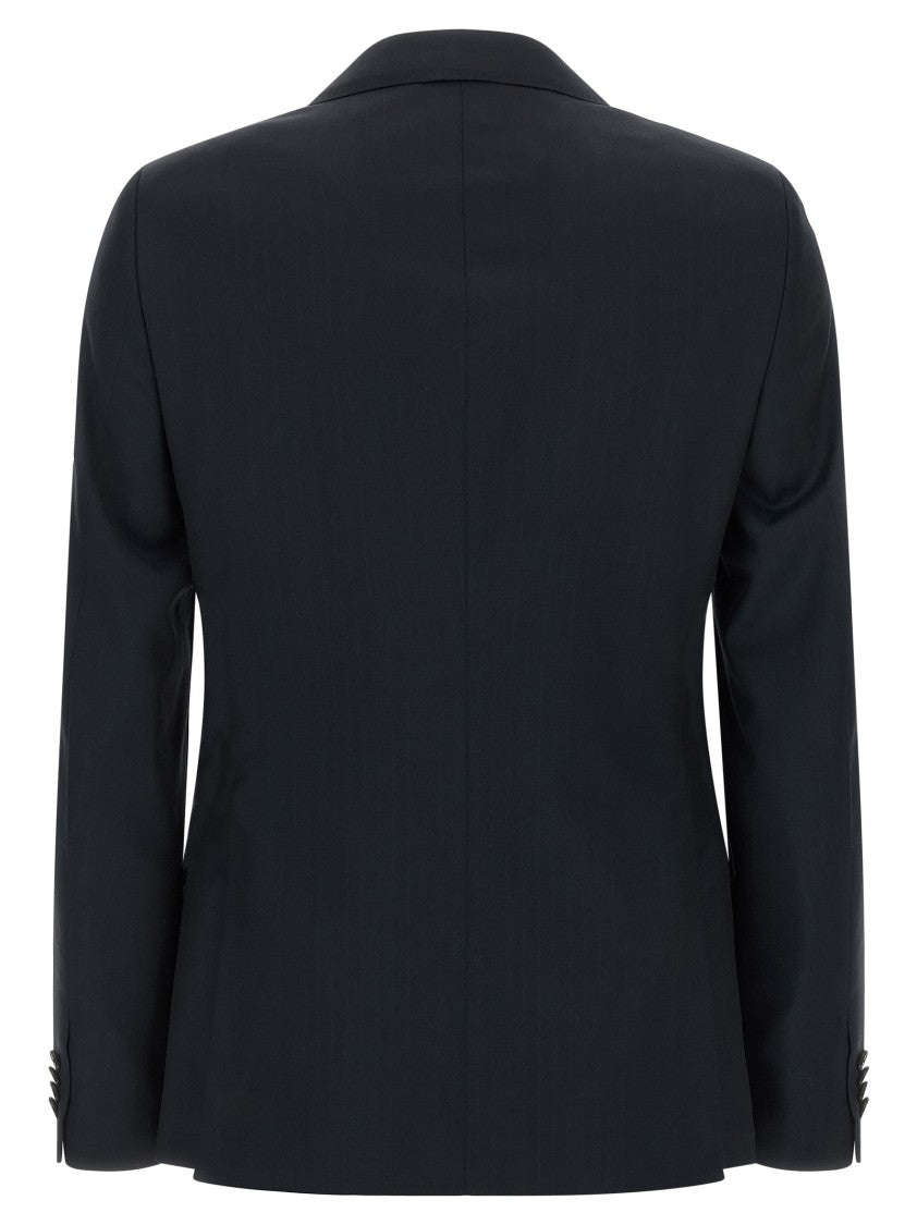 Zegna Pinstriped Wool Suit Jacket With Tailored Trousers