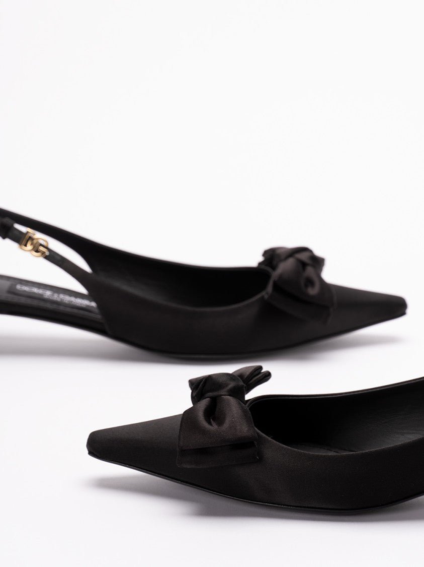Dolce & Gabbana Slingback Pumps With Bow Accent