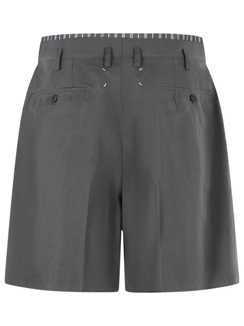 Maison Margiela Grey Cotton Blend Bermuda Shorts
