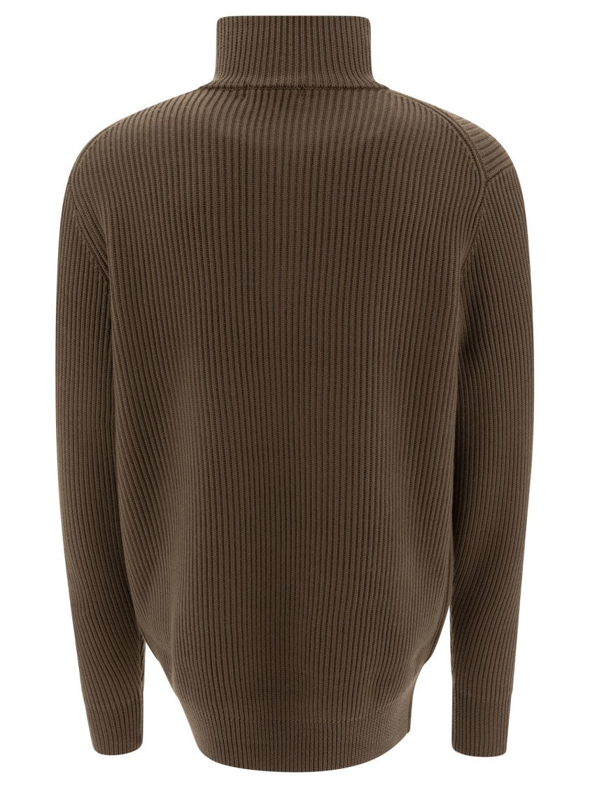 Nonnative Ribbed Wool Knitwear With Half-Zip Collar