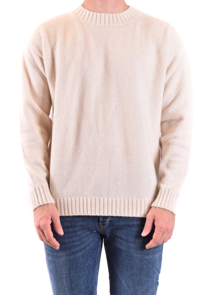 Laneus White Off Cashmere Blend Sweater