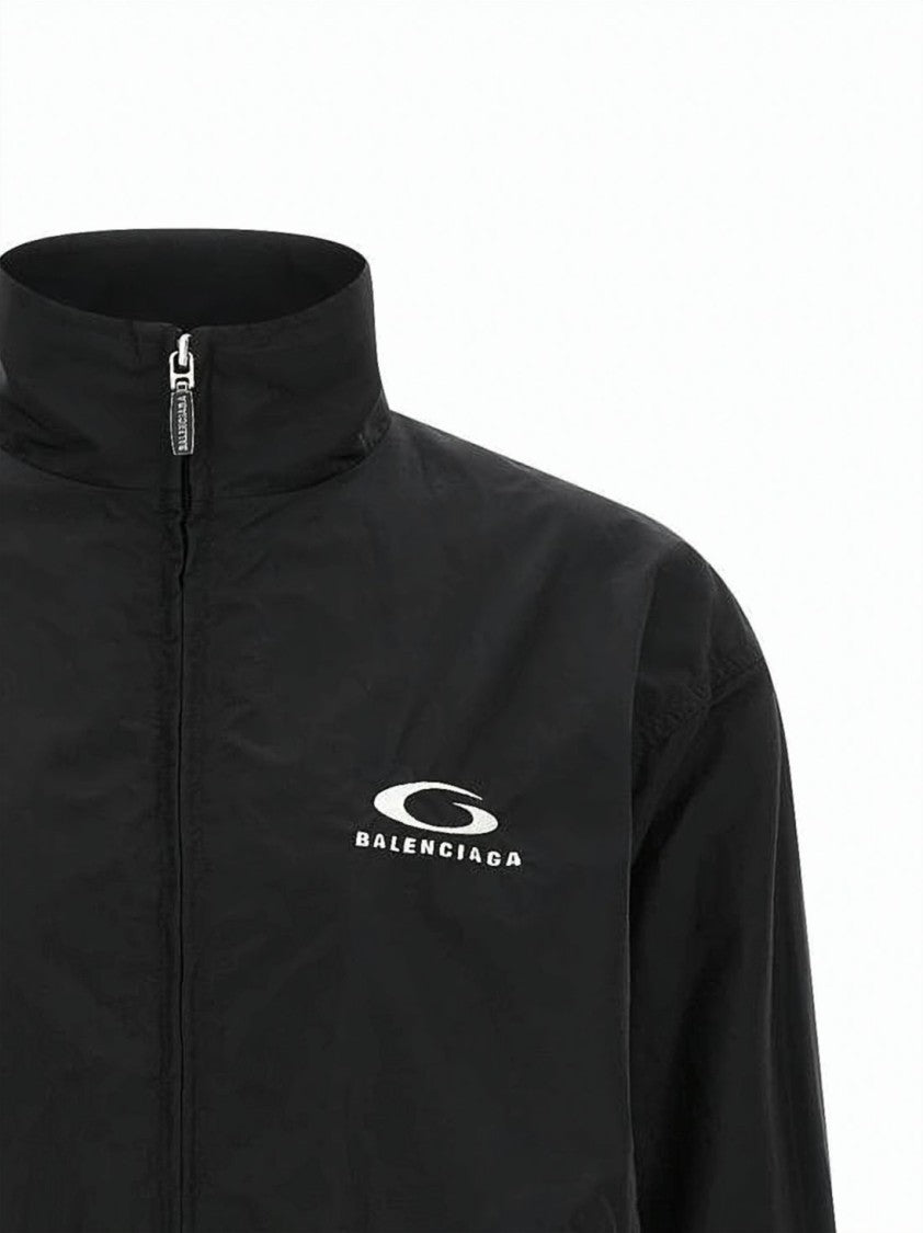 Balenciaga Cropped Black Track Jacket