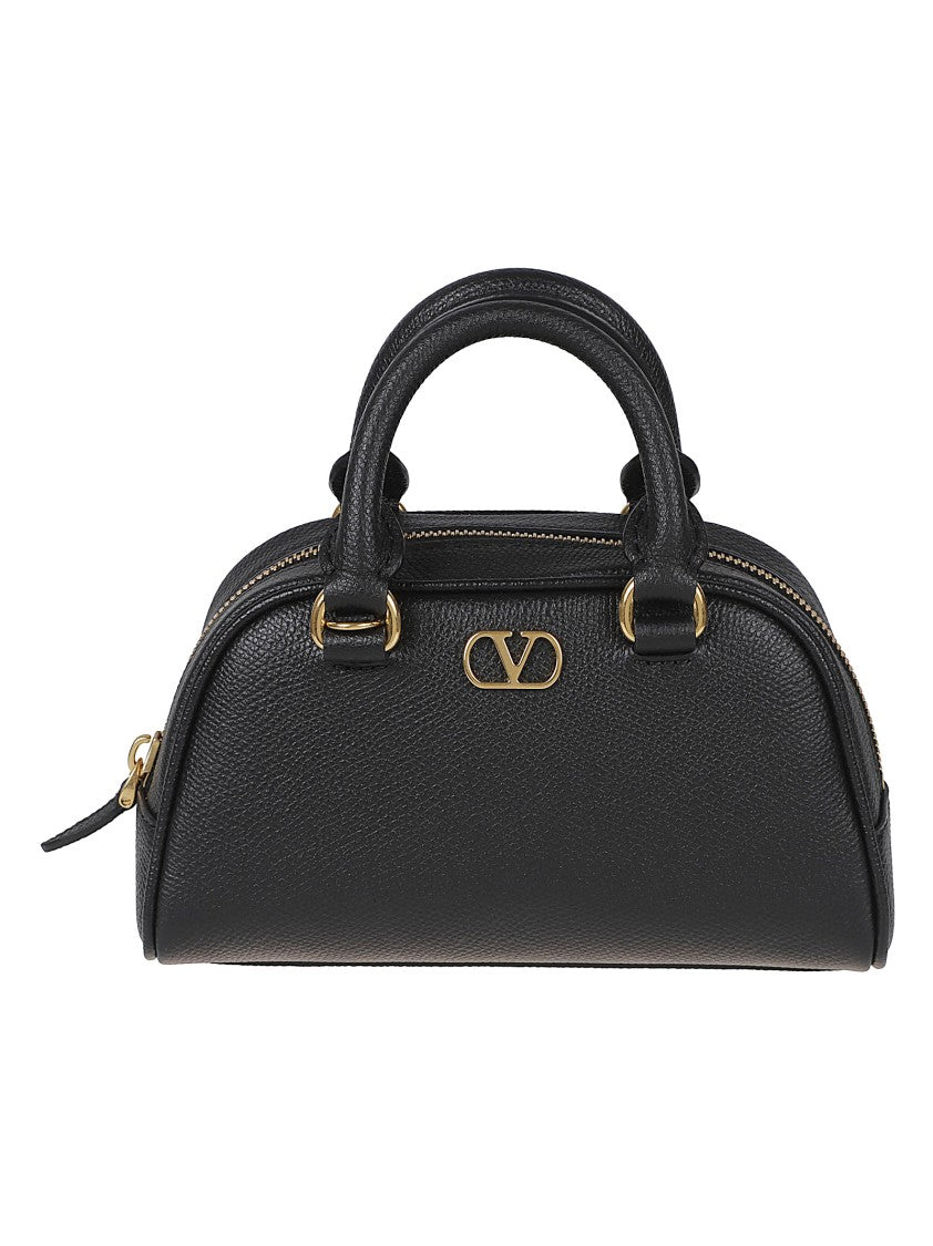 Valentino Garavani Textured Leather Mini Borsa Vlogo Bowling Bag