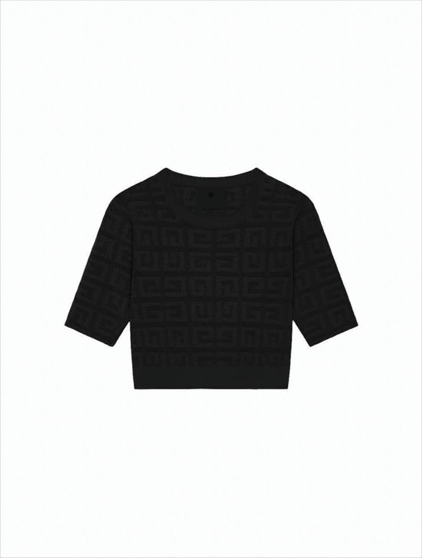 Givenchy Textured Black Cropped Sweater With Fitted Silhouette