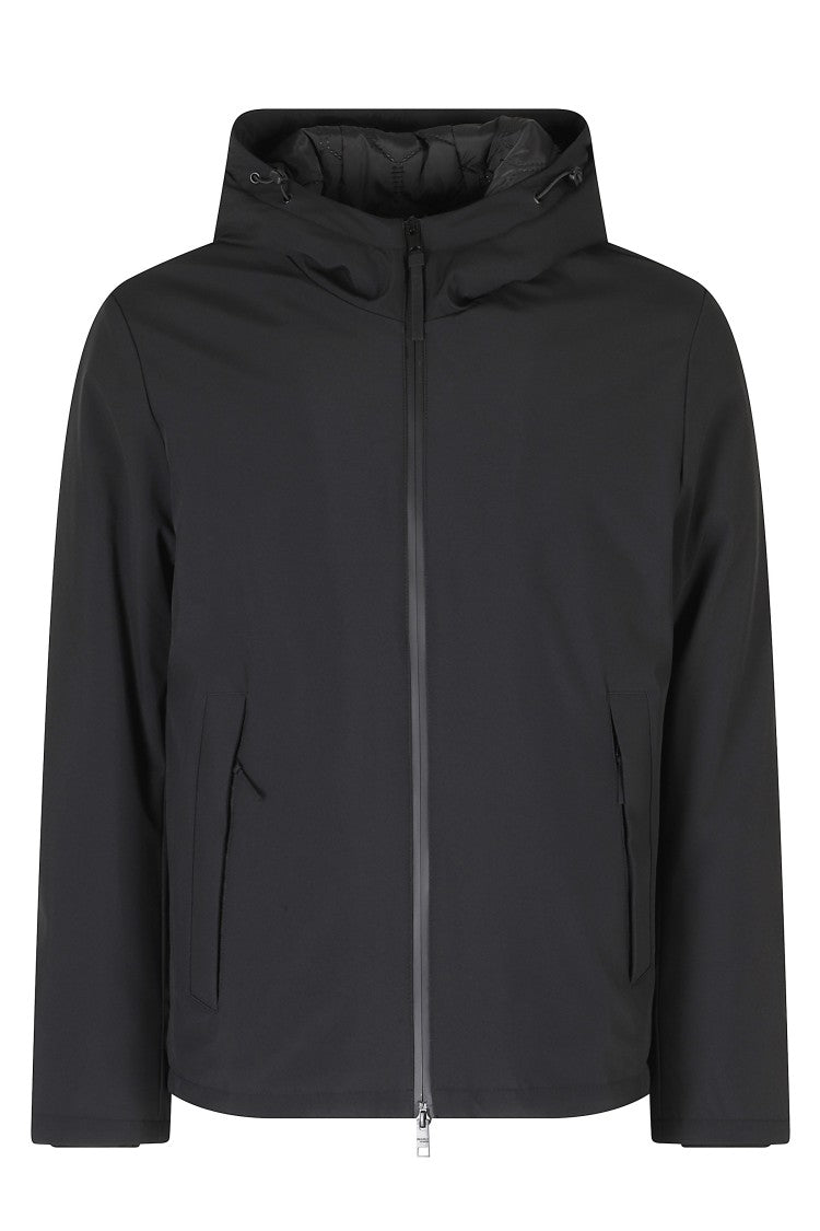 People Of Shibuya Short Soft Shell Jacket With Hood And Zip Closure