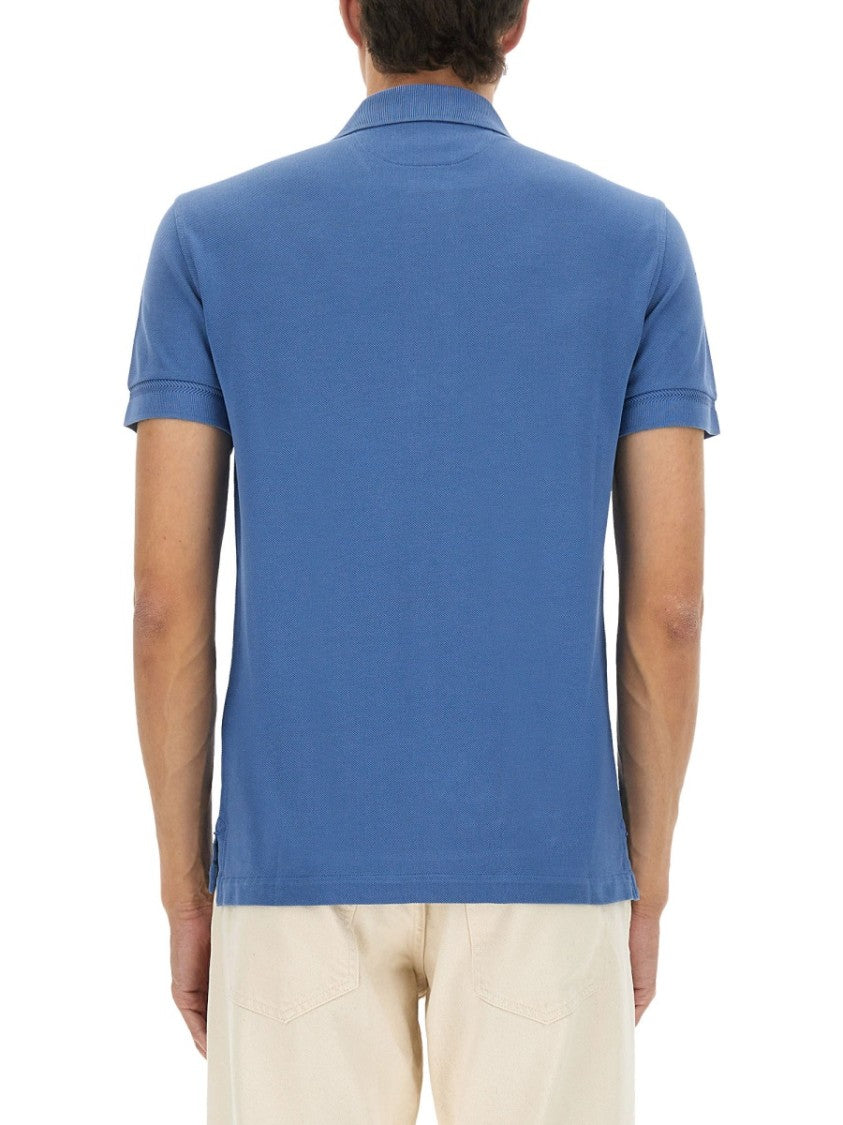 Tom Ford Classic Blue Pique Polo With Tailored Fit