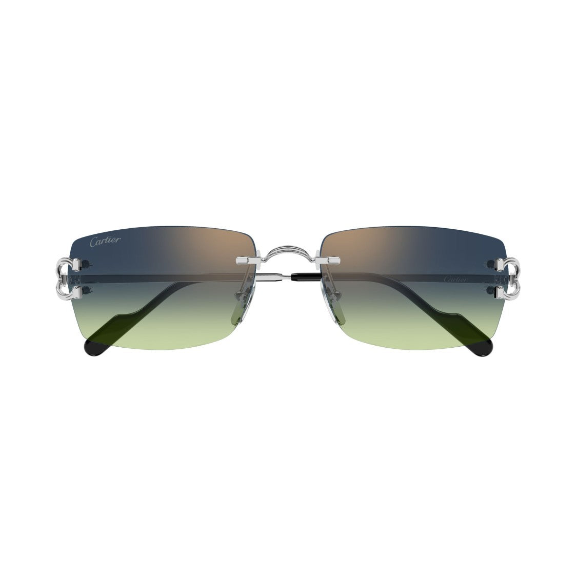 Cartier Rimless Sunglasses With Rectangular Gradient Lenses