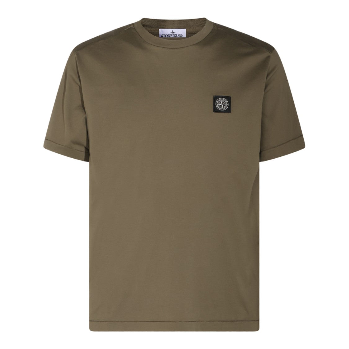 Stone Island Minimalist Olive T-Shirt With Signature Emblem