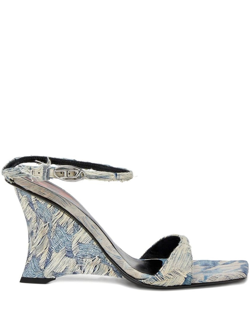 Diesel Wedge Heel Ankle Strap Sandals