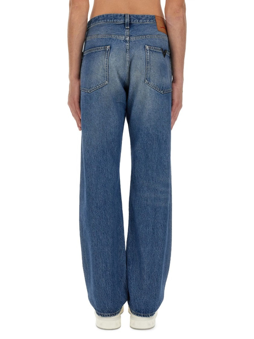 Valentino Classic Five-Pocket Denim Jeans With Logo Detail
