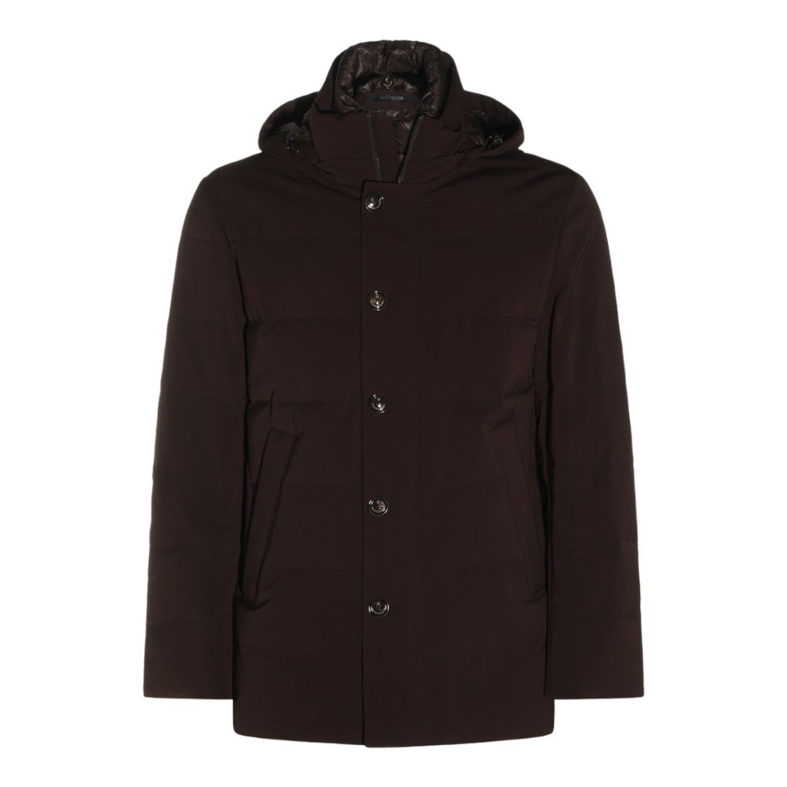 Montecore Minimalist Hooded Concealed Zipper Coat