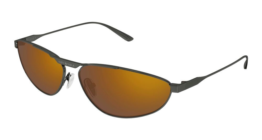 Balenciaga Ruthenium Large Rounded Metal Sunglasses