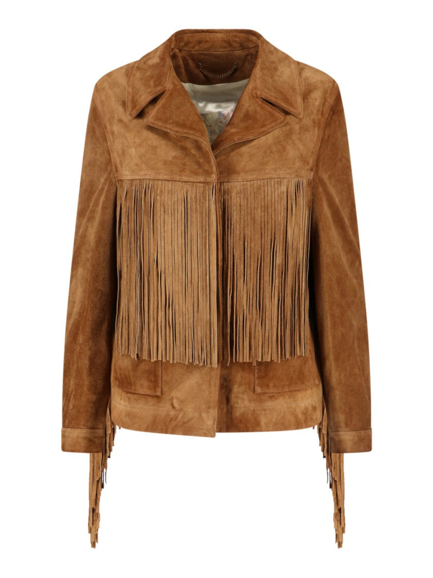 Golden Goose Suede Fringe Jacket – Brown