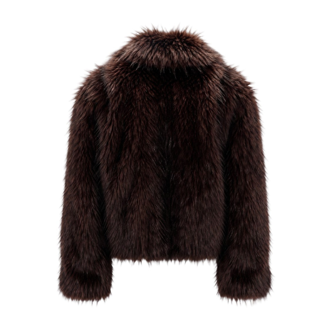 Mackage Dark Brown Cropped Faux Fur Coat