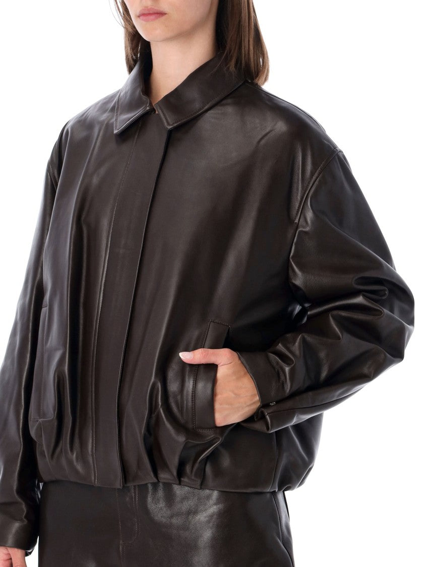 Arma Melis Lambskin Leather Bomber Jacket