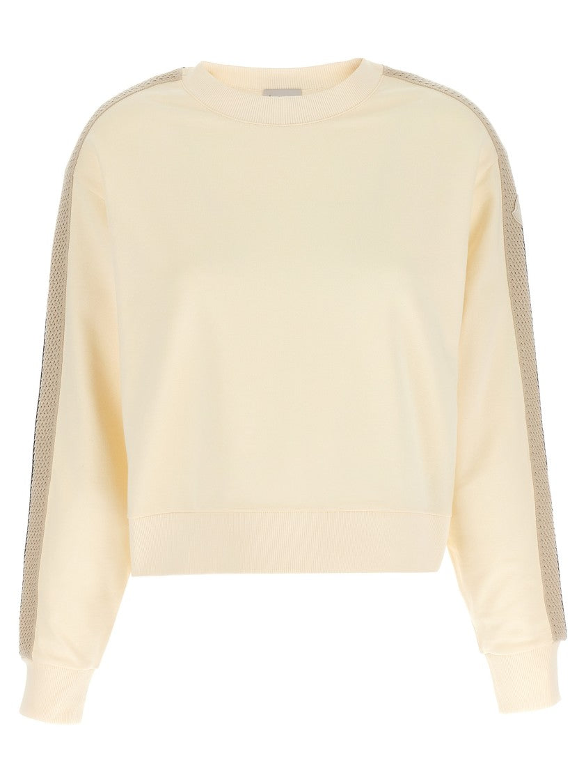 Moncler Oversized Cotton Jersey Sweatshirt With Crochet Detailing