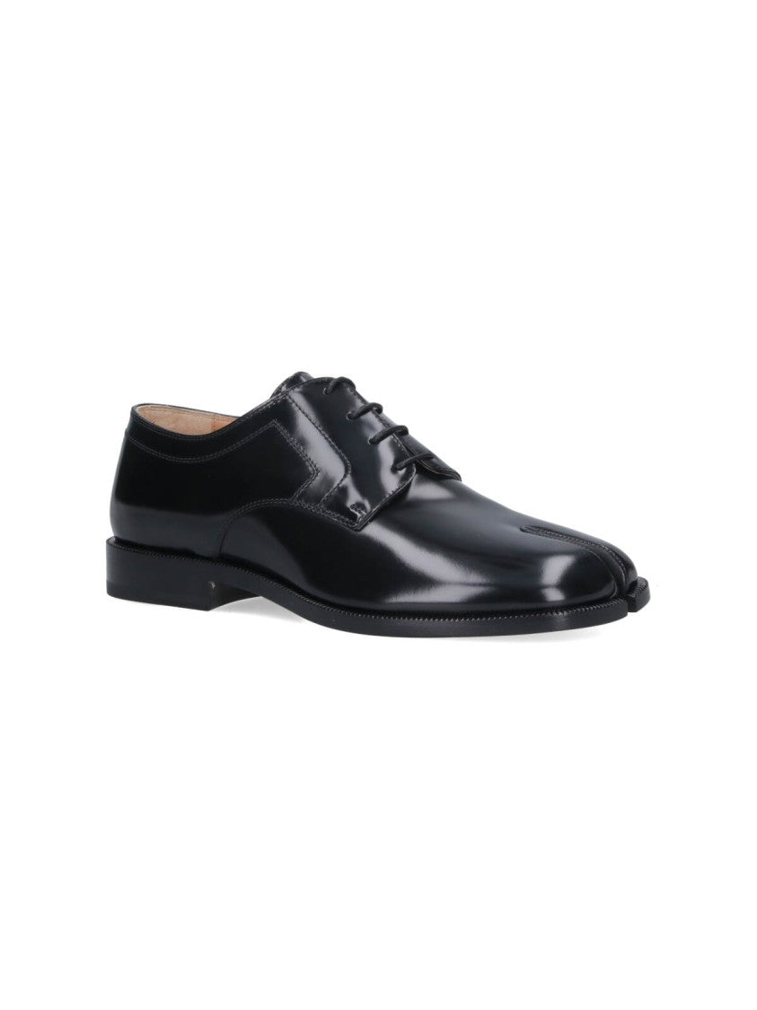 Maison Margiela Black Tabi Squared Toe Leather Shoes